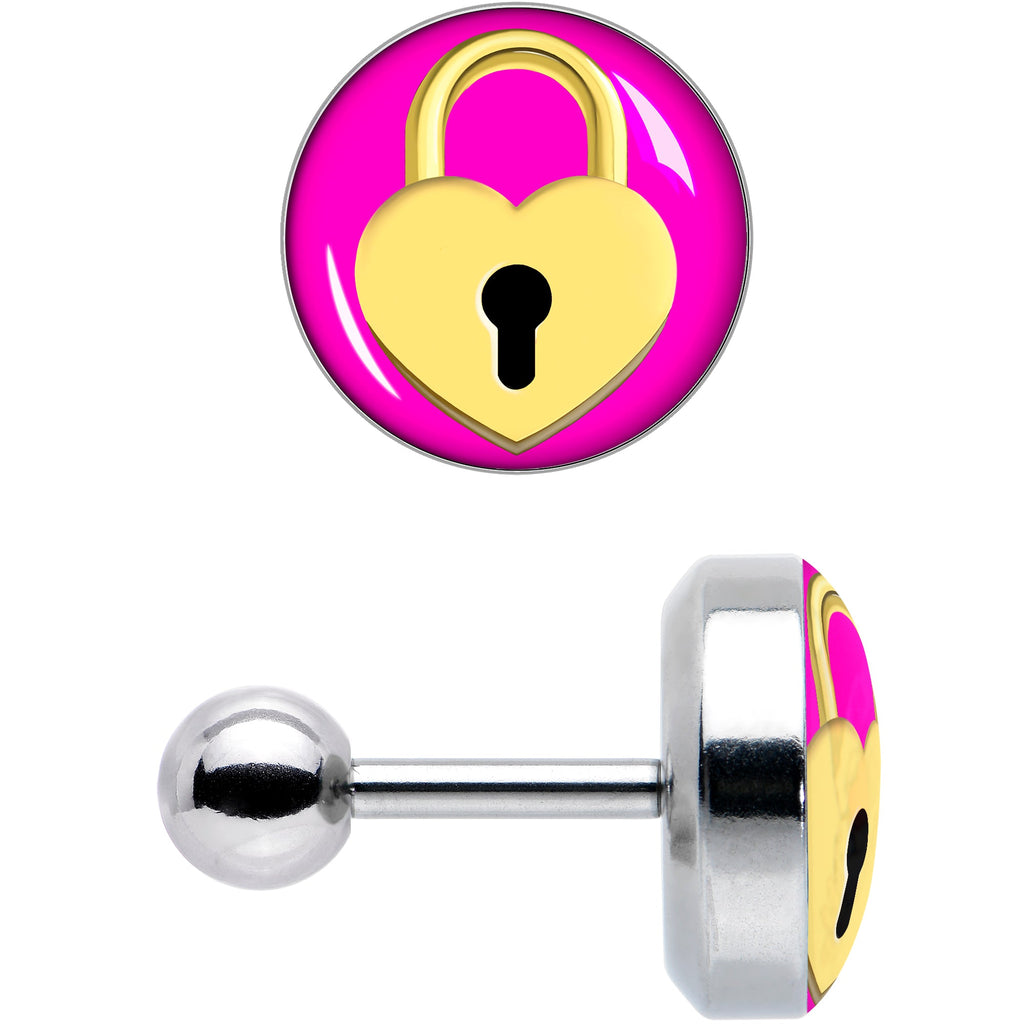 BodyCandy 16G 1/4 Heart Lock Cartilage Tragus Earring by Onyx O — size reference