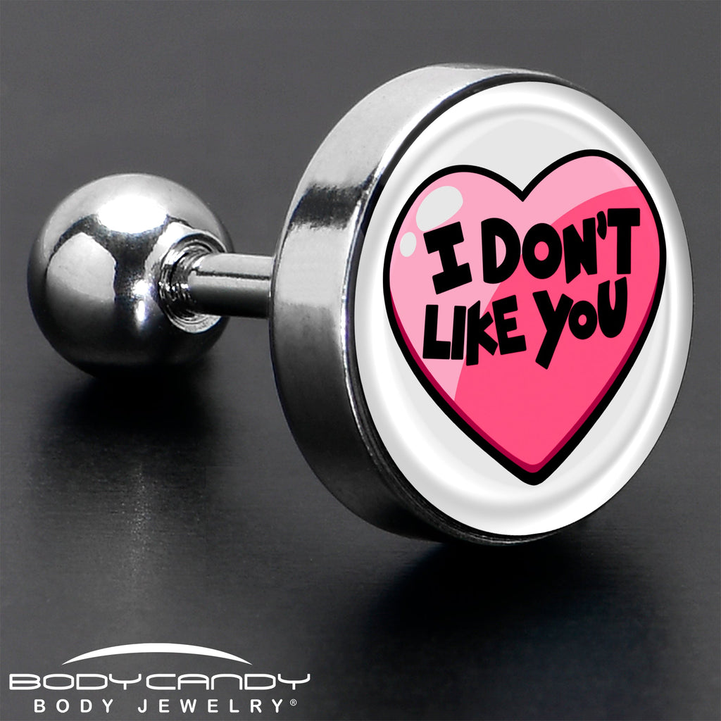 BodyCandy 16GI Don't Like You Valentine Heart Tragus Cartilage Earring — in-use photo