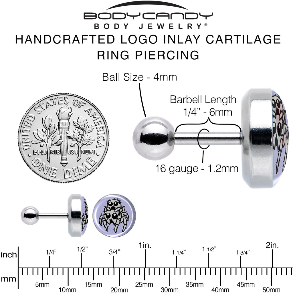 BodyCandy Leaping Leapfrog Spiders Tragus Cartilage Earring by Onyx O — alternative angle