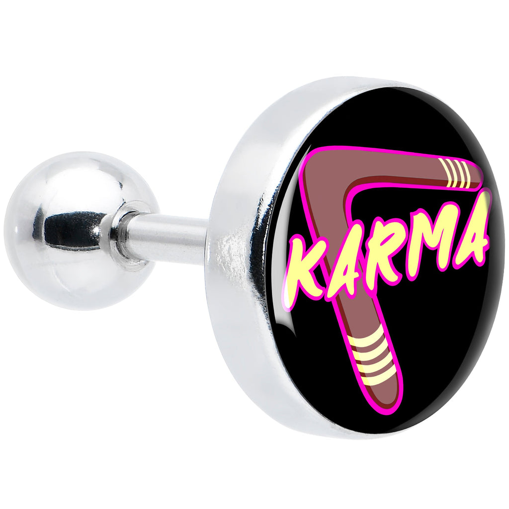BodyCandy 16G 1/4 Karmic Boomerang Tragus Cartilage Earring by Onyx O — main product shot