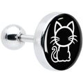 BodyCandy 16G 1/4 Black and White Kitty Cat Cartilage Tragus Earring by Onyx O — main product shot