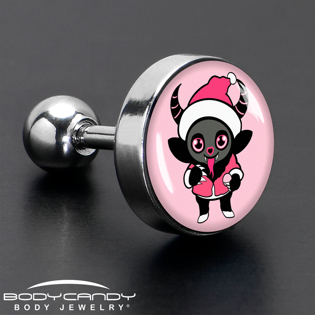BodyCandy 16G 1/4 Krampus Cutie Tragus Cartilage Earring by Onyx O — in-use photo