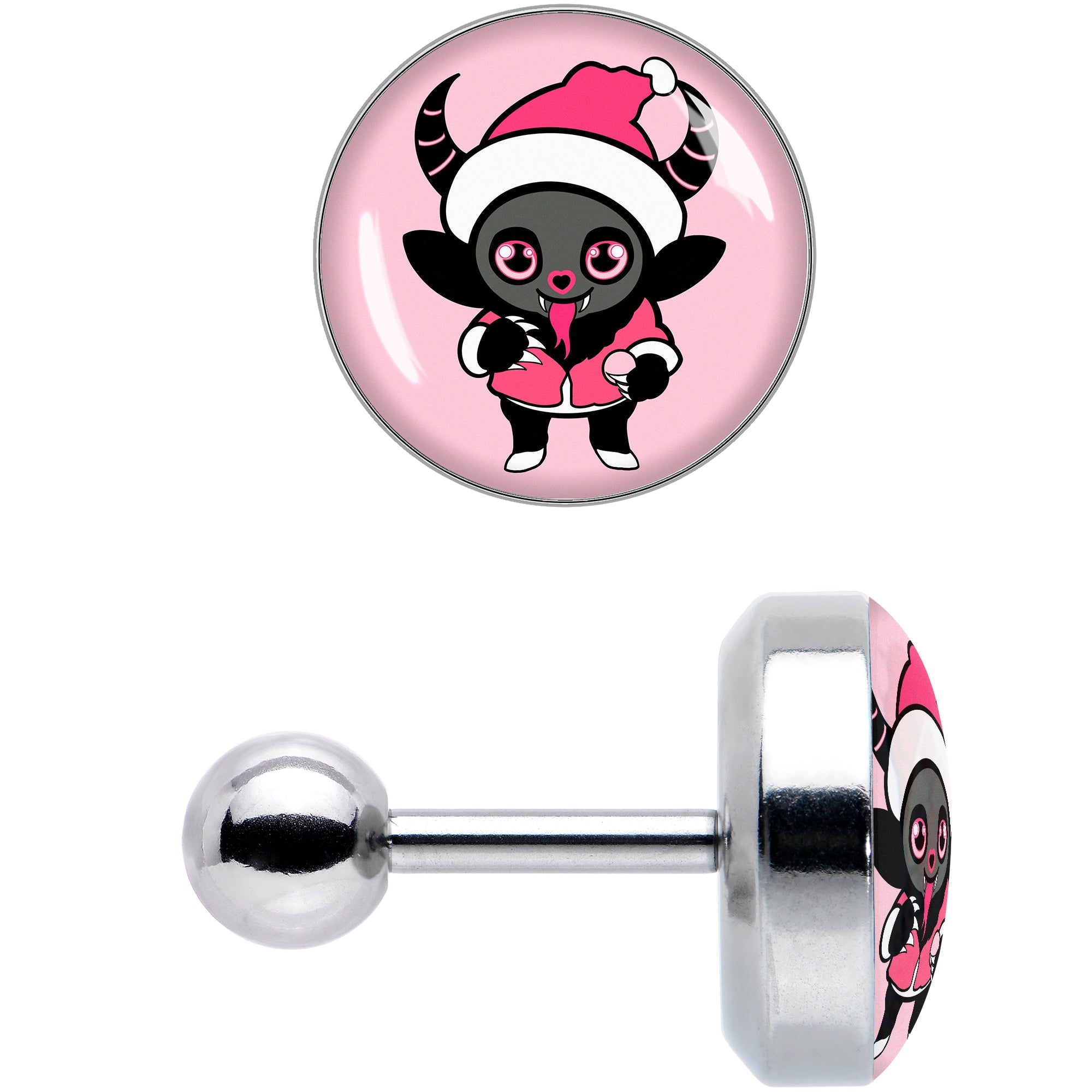 BodyCandy 16G 1/4 Krampus Cutie Tragus Cartilage Earring by Onyx O — size reference