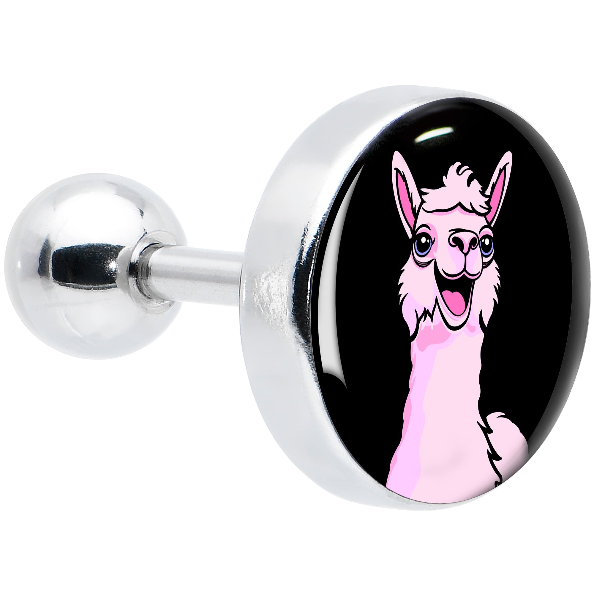BodyCandy 16G 1/4 Pink Happy Llama Cartilage Tragus Earring by Onyx O — main product shot