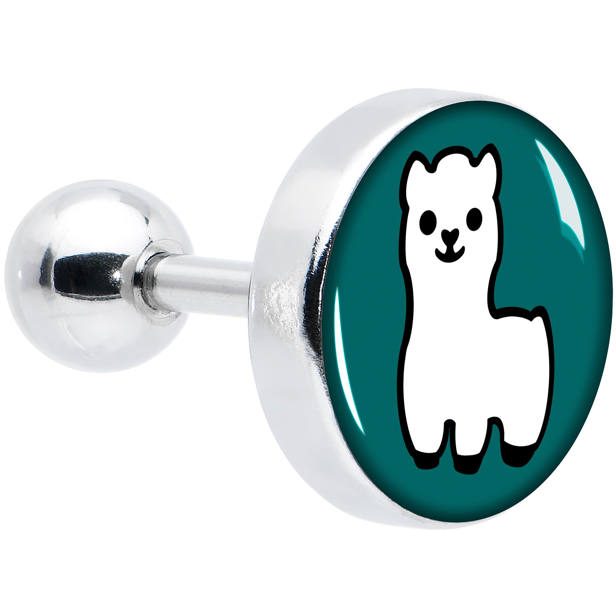 BodyCandy 16G 1/4 White Llama Cartilage Tragus Earring by Onyx O — main product shot