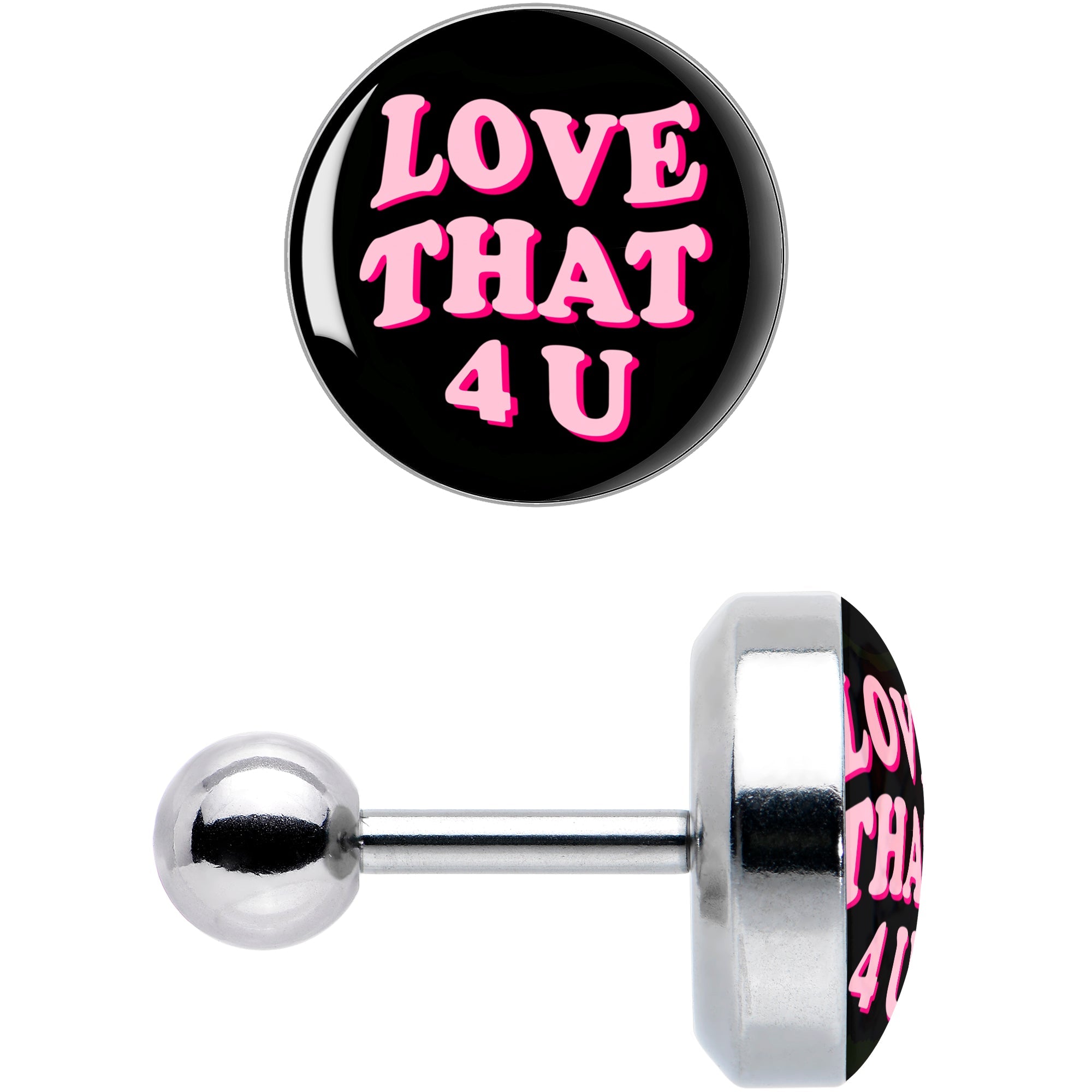 BodyCandy 16G 1/4 Love That 4 You Cartilage Tragus Earring by Onyx O — size reference