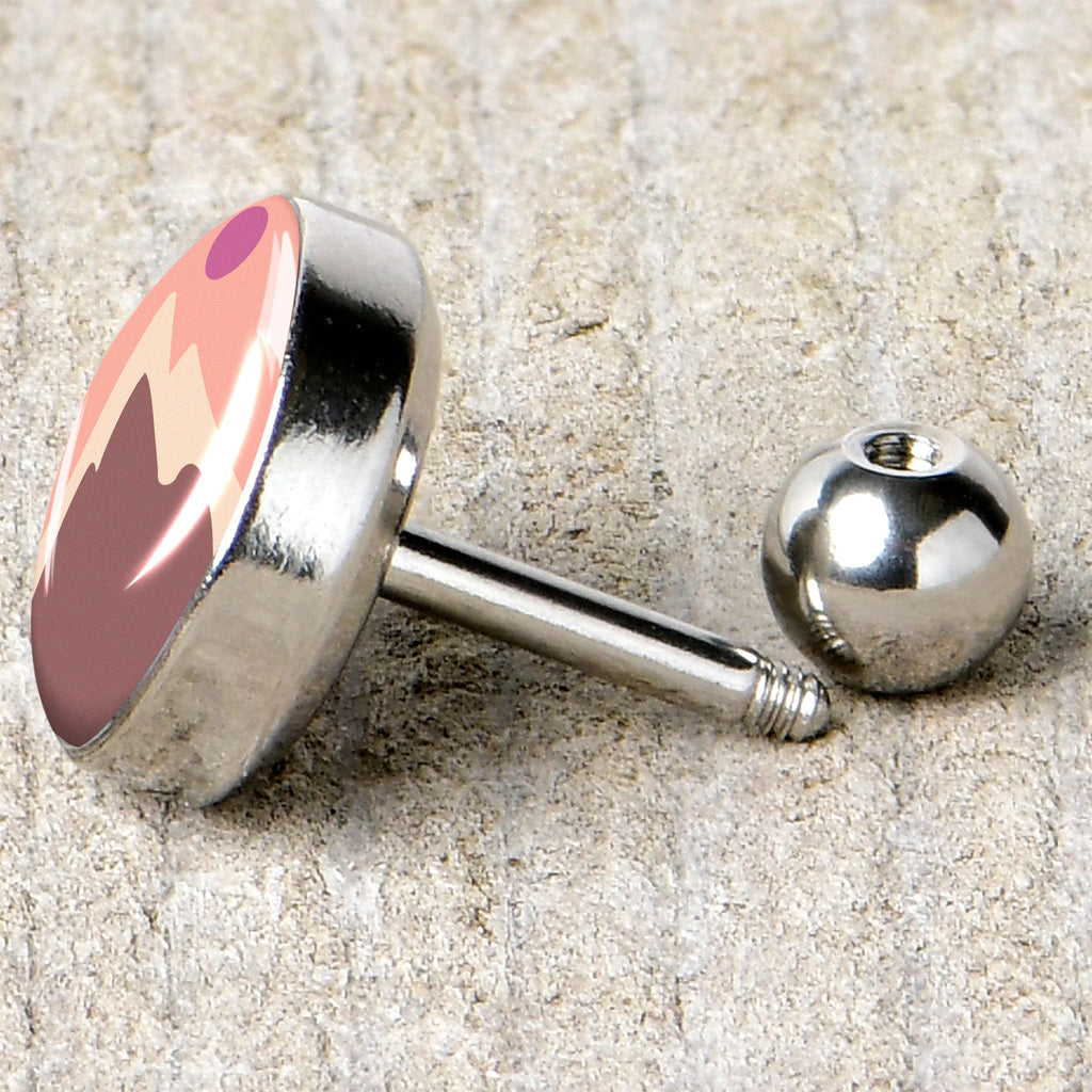 BodyCandy 16G 1/4 Mountain Sunrise Tragus Cartilage Earring by Onyx O — back view