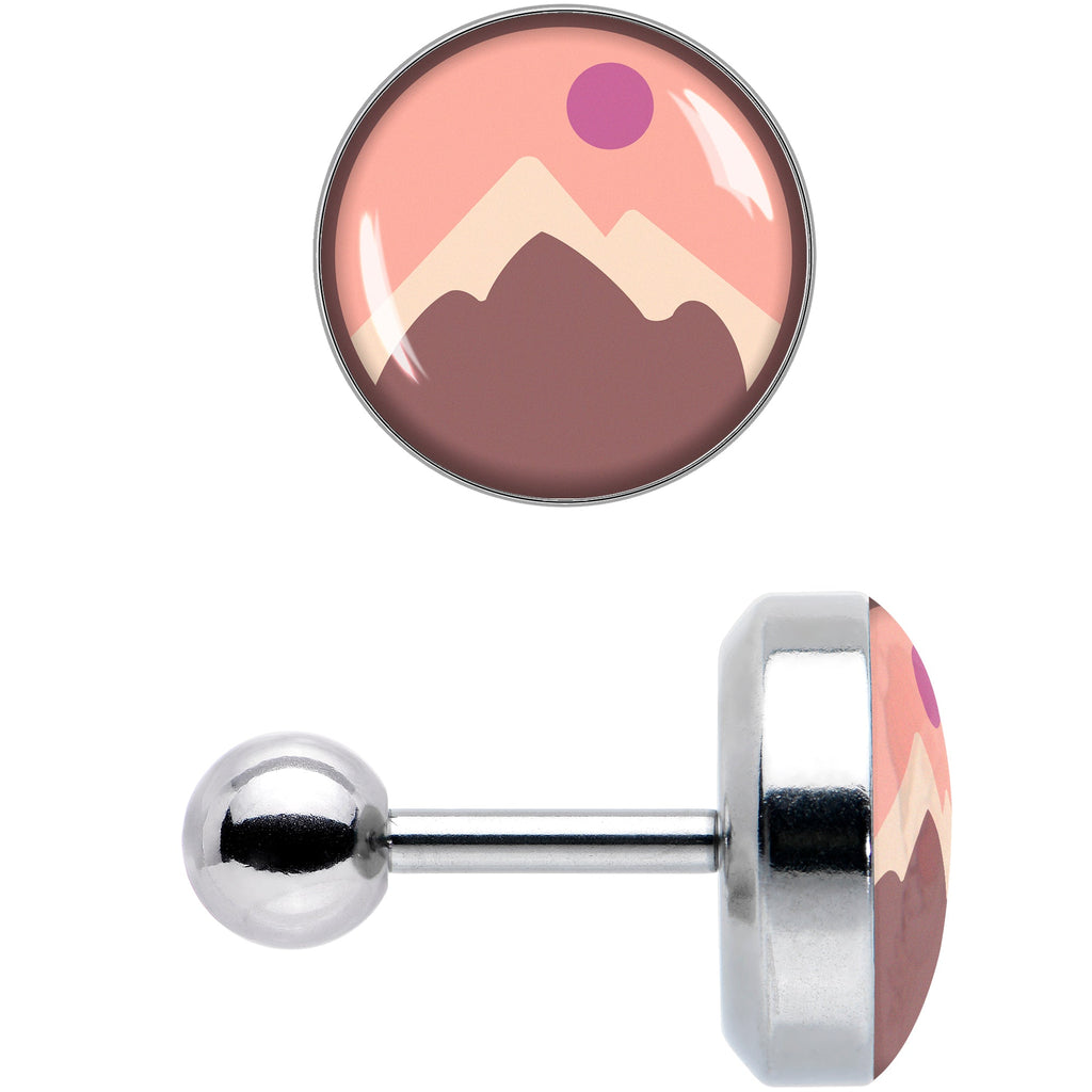 BodyCandy 16G 1/4 Mountain Sunrise Tragus Cartilage Earring by Onyx O — size reference