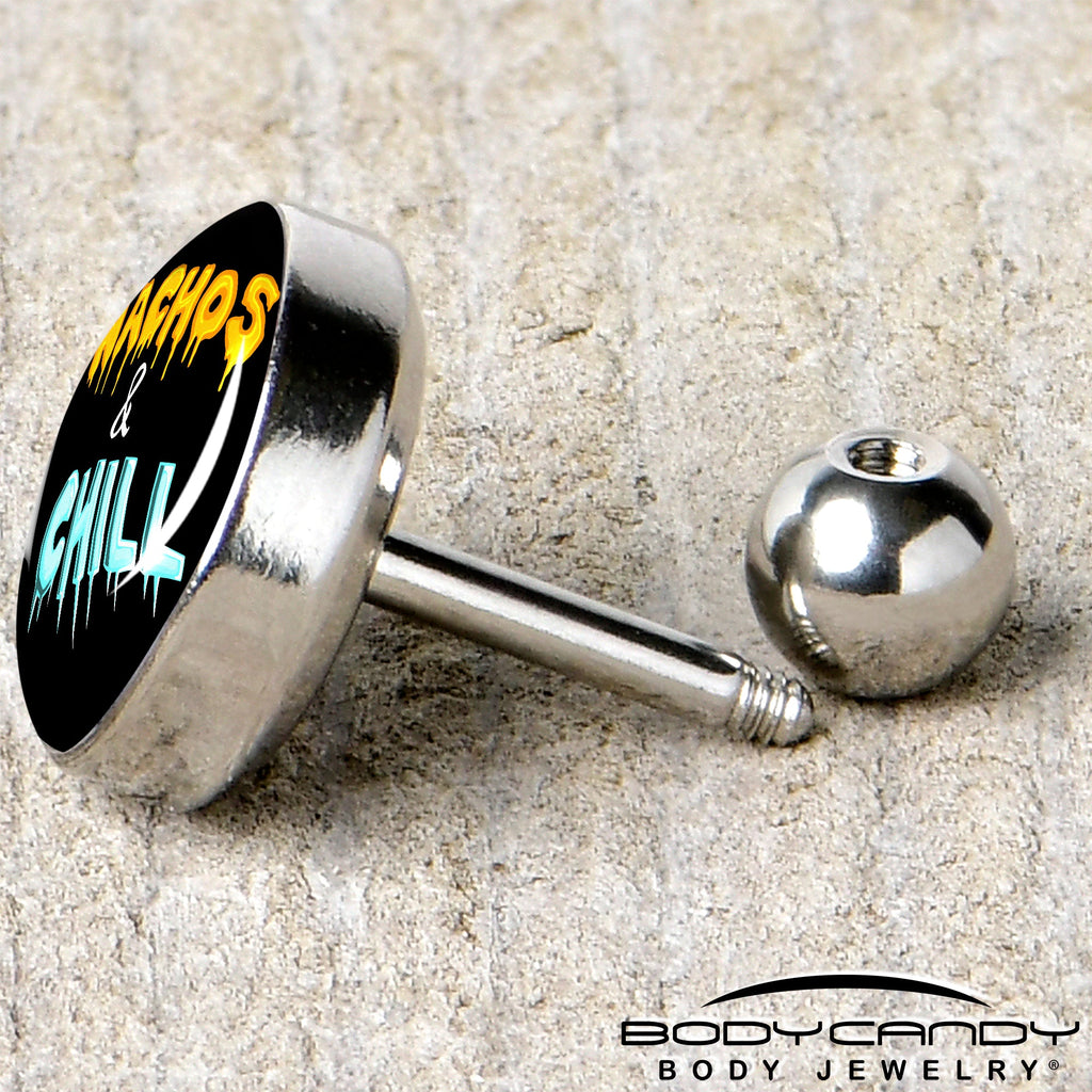 BodyCandy Nachos and Chill Tragus Cartilage Earring by Onyx O — back view