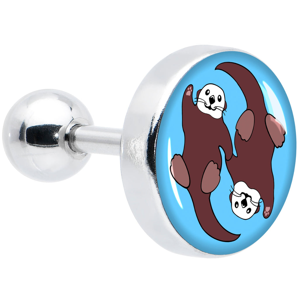 BodyCandy 16G 1/4 Oh My Otters Animal Tragus Cartilage Earring by Onyx O — main product shot