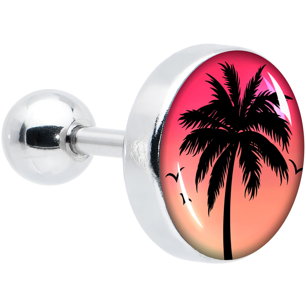 BodyCandy 16G 1/4 Red Sunset Palm Tree Cartilage Tragus Earring by Onyx O — main product shot
