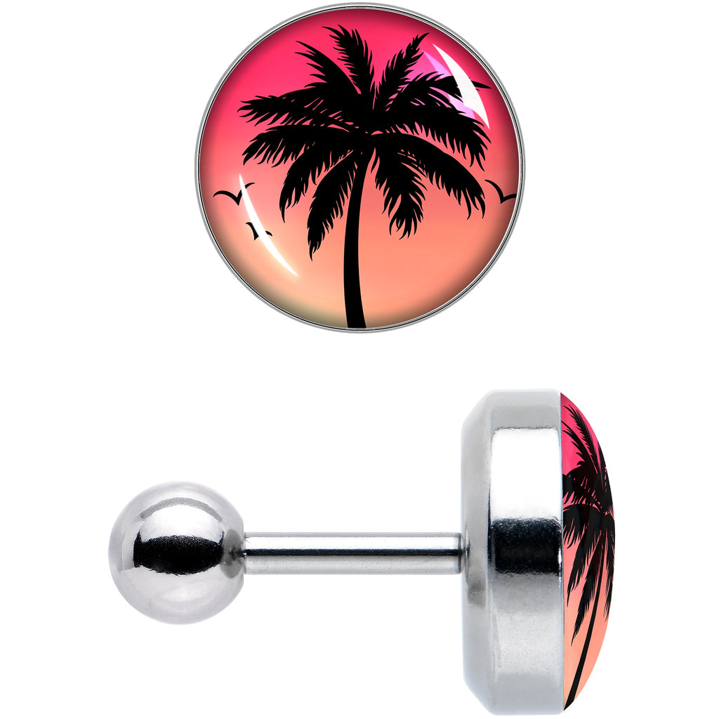 BodyCandy 16G 1/4 Red Sunset Palm Tree Cartilage Tragus Earring by Onyx O — lifestyle context