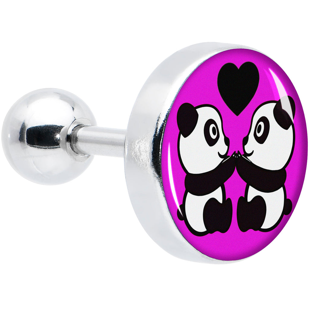 BodyCandy 16G 1/4 Panda Love Cartilage Tragus Earring by Onyx O — main product shot