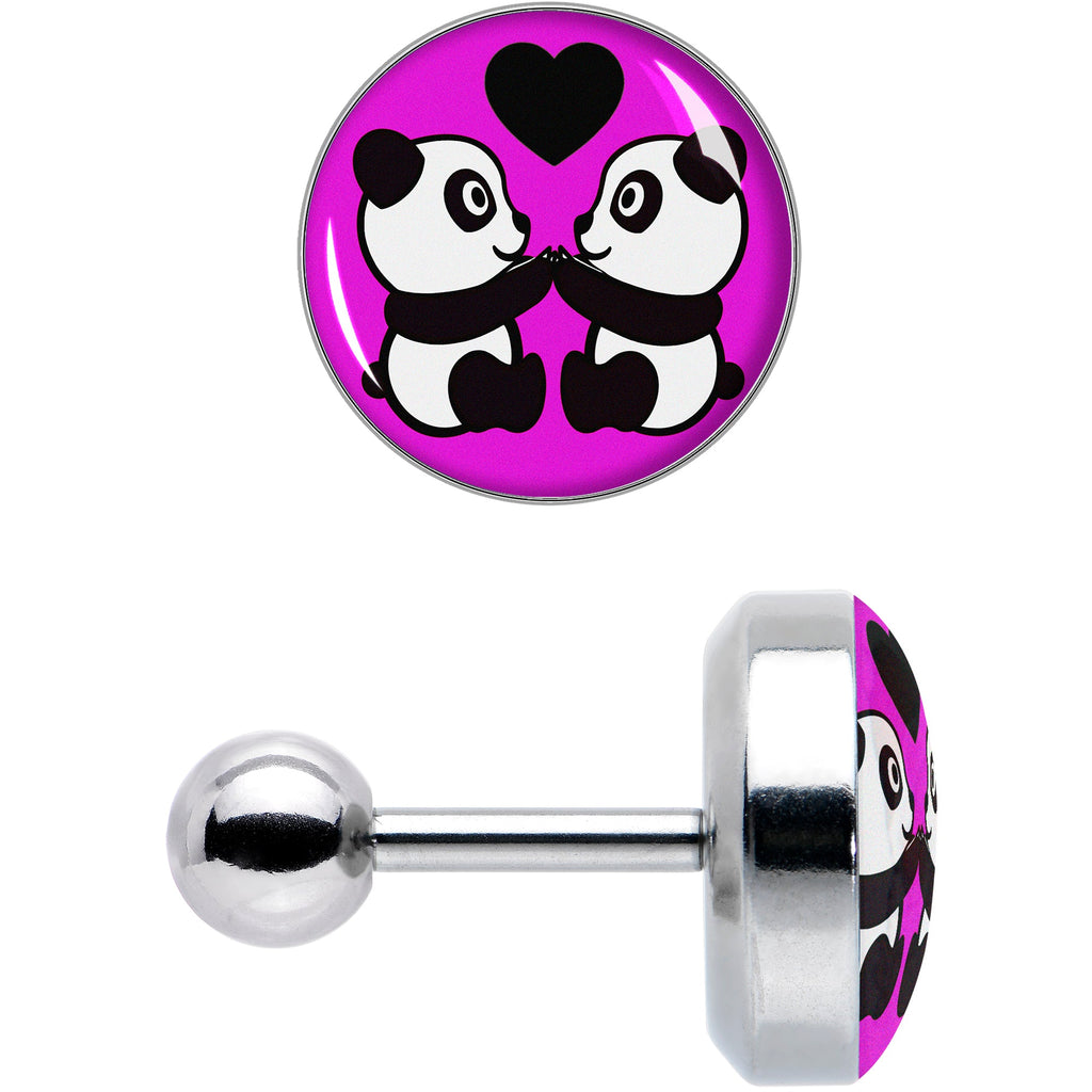 BodyCandy 16G 1/4 Panda Love Cartilage Tragus Earring by Onyx O — lifestyle context
