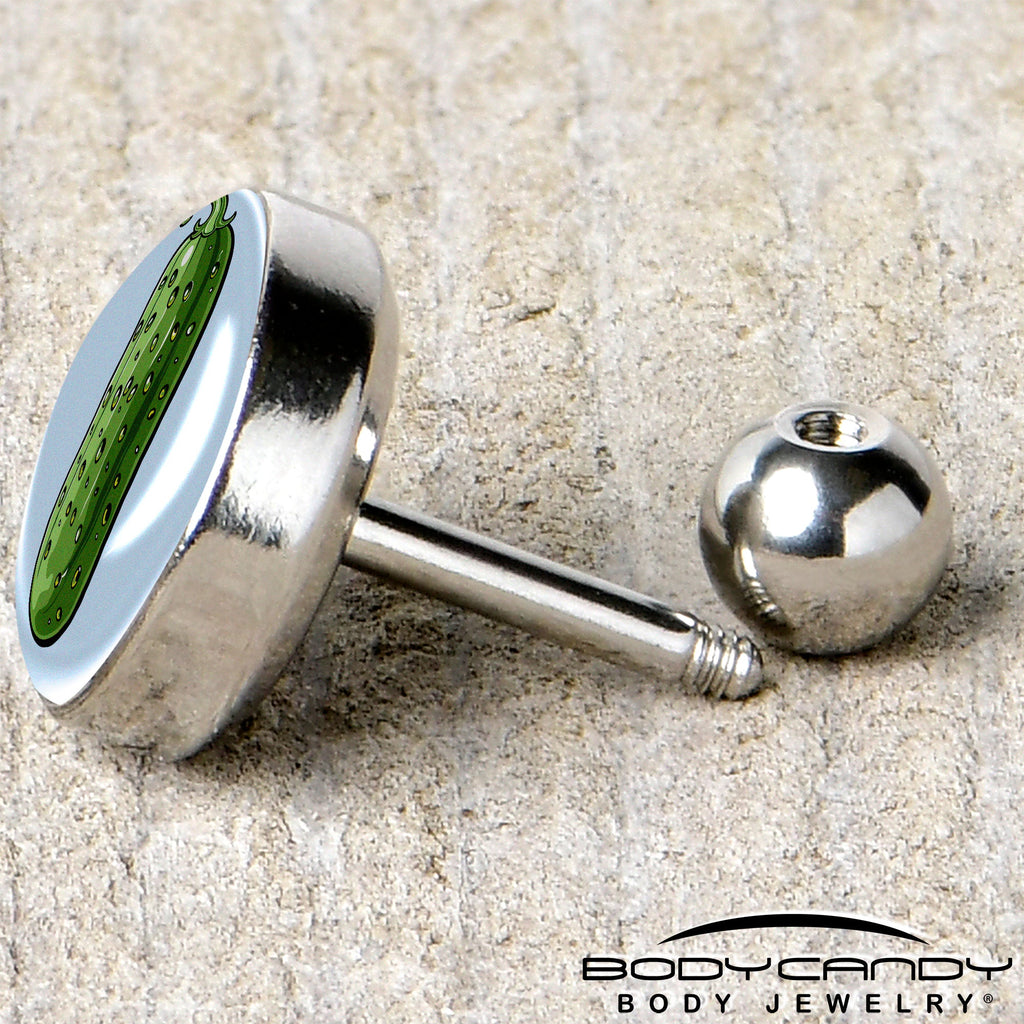 BodyCandy Green Pickle Tragus Cartilage Earring by Onyx O — back view