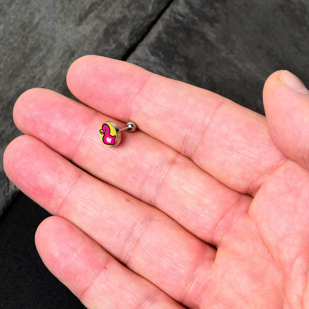 BodyCandy 16G 1/4 Pink Ducky Cartilage Tragus Earring by Onyx O — lifestyle context