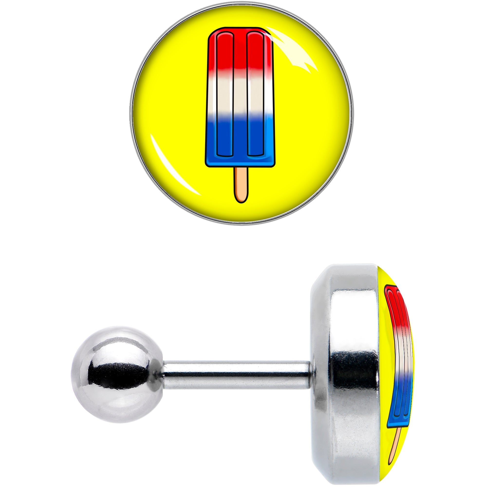 BodyCandy 16G 1/4 Popsicle Treat Cartilage Tragus Earring by Onyx O — size reference