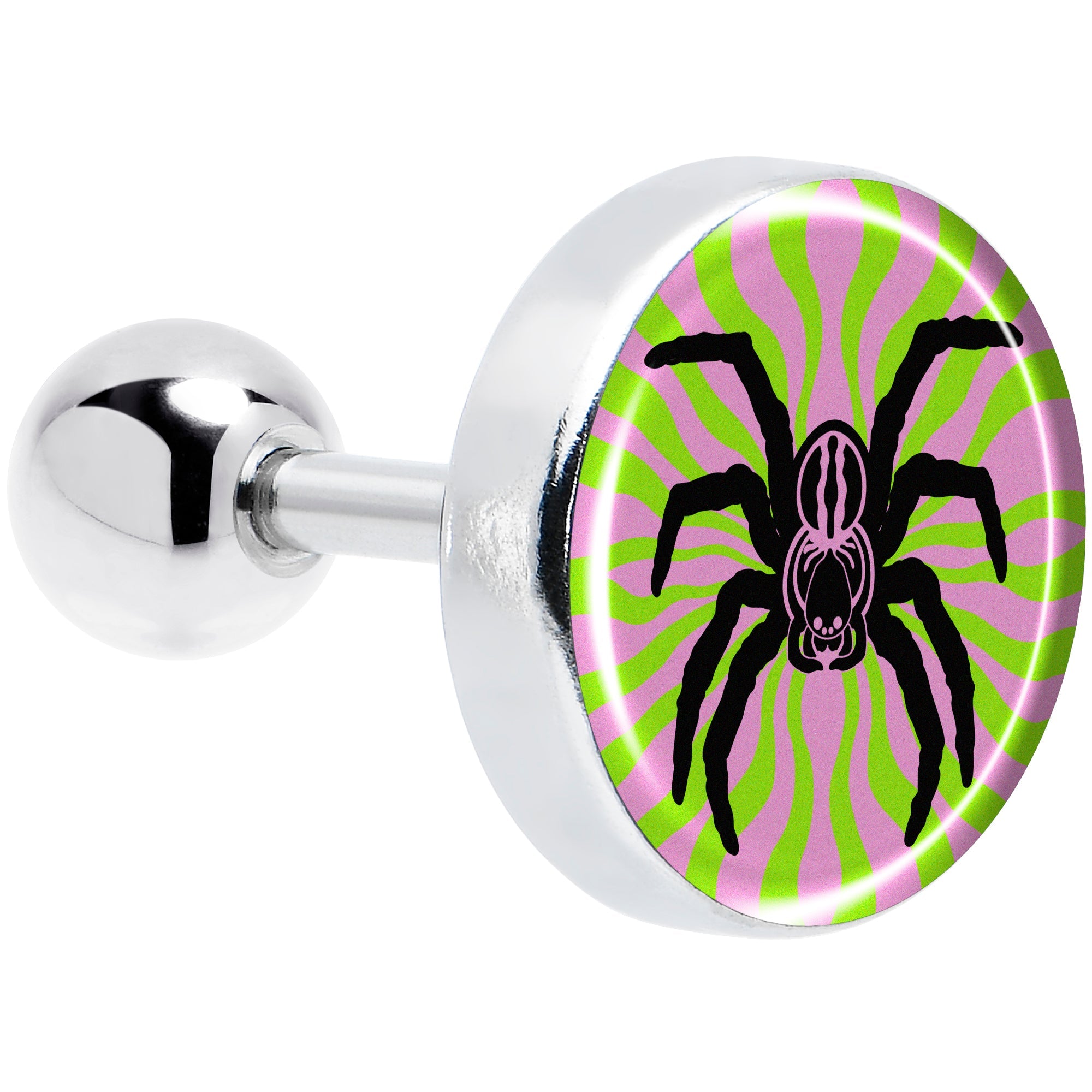 BodyCandy 16G 1/4 Psychedelic Spider Tragus Cartilage Earring by Onyx O — main product shot