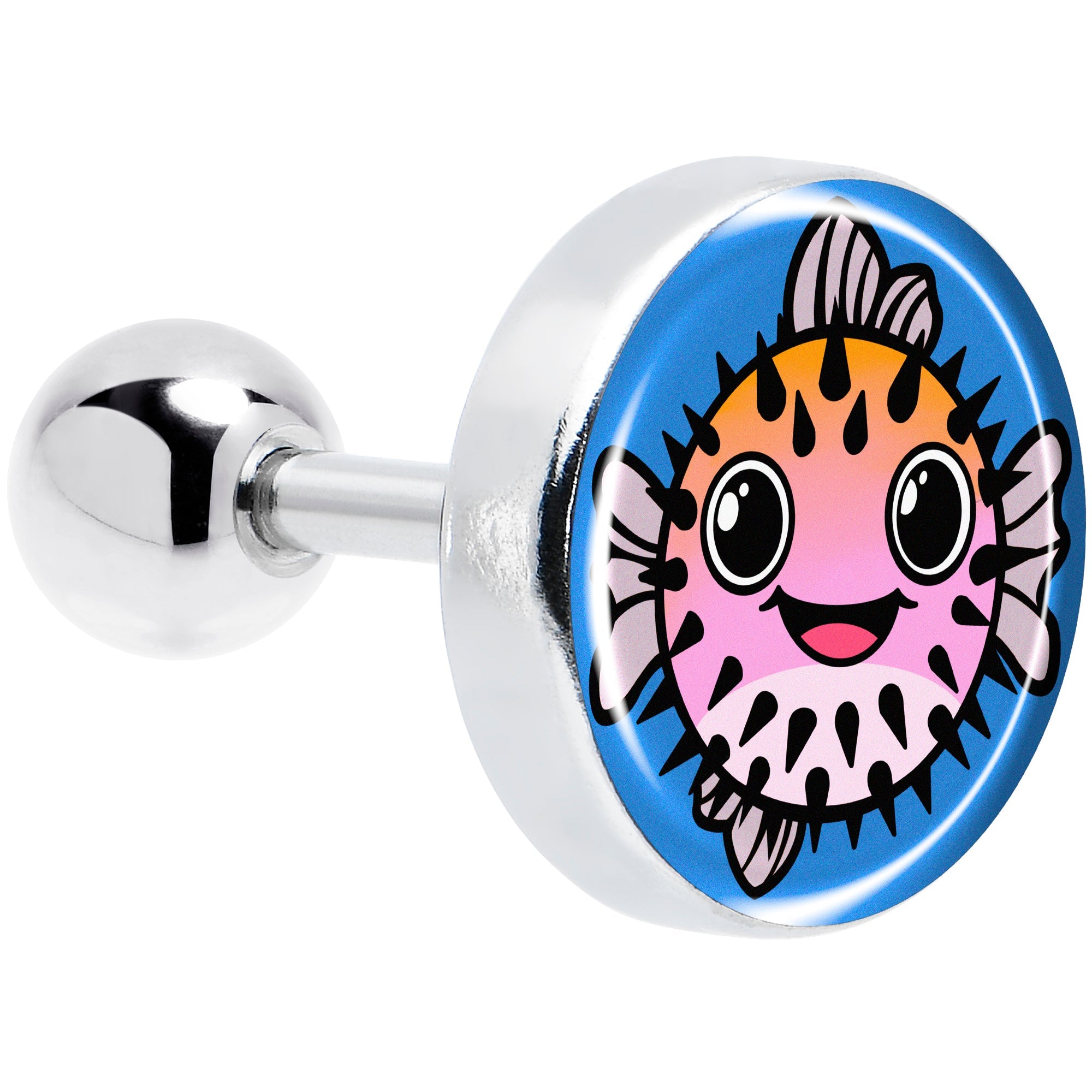 BodyCandy 16G 1/4 Swimming Pufferfish Tragus Cartilage Earring by Onyx O — main product shot
