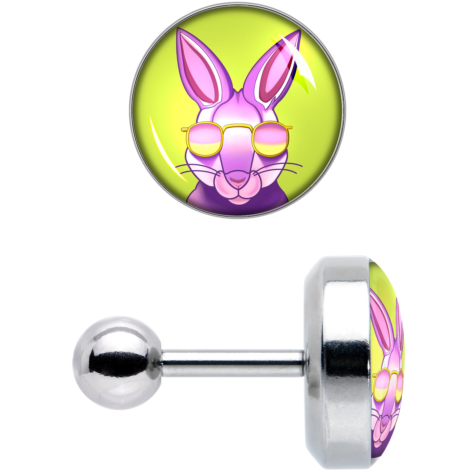 BodyCandy 16G 1/4 Cool Shades Bunny Cartilage Tragus Earring by Onyx O — lifestyle context