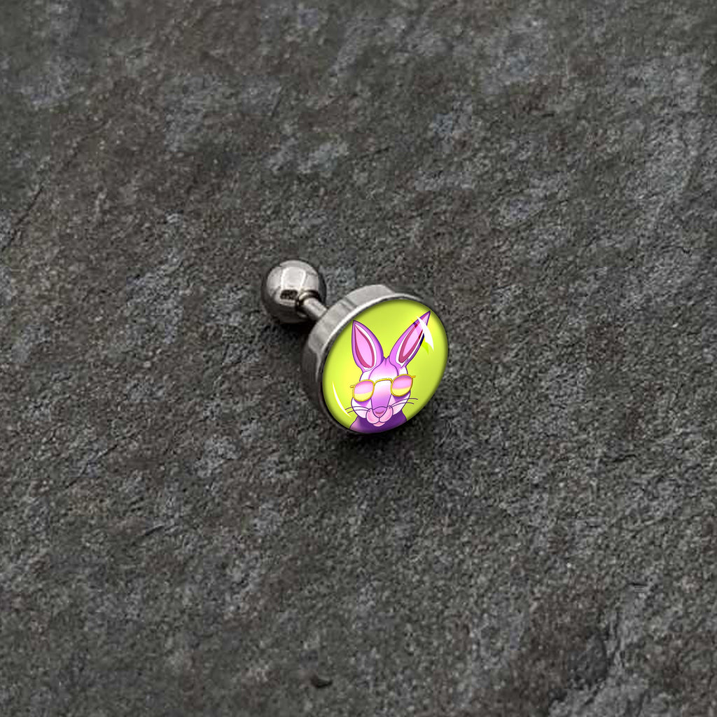BodyCandy 16G 1/4 Cool Shades Bunny Cartilage Tragus Earring by Onyx O — alternative angle