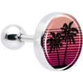BodyCandy 16G 1/4 Palm Tree Retro Sunset Tragus Cartilage Earring by Onyx O — main product shot