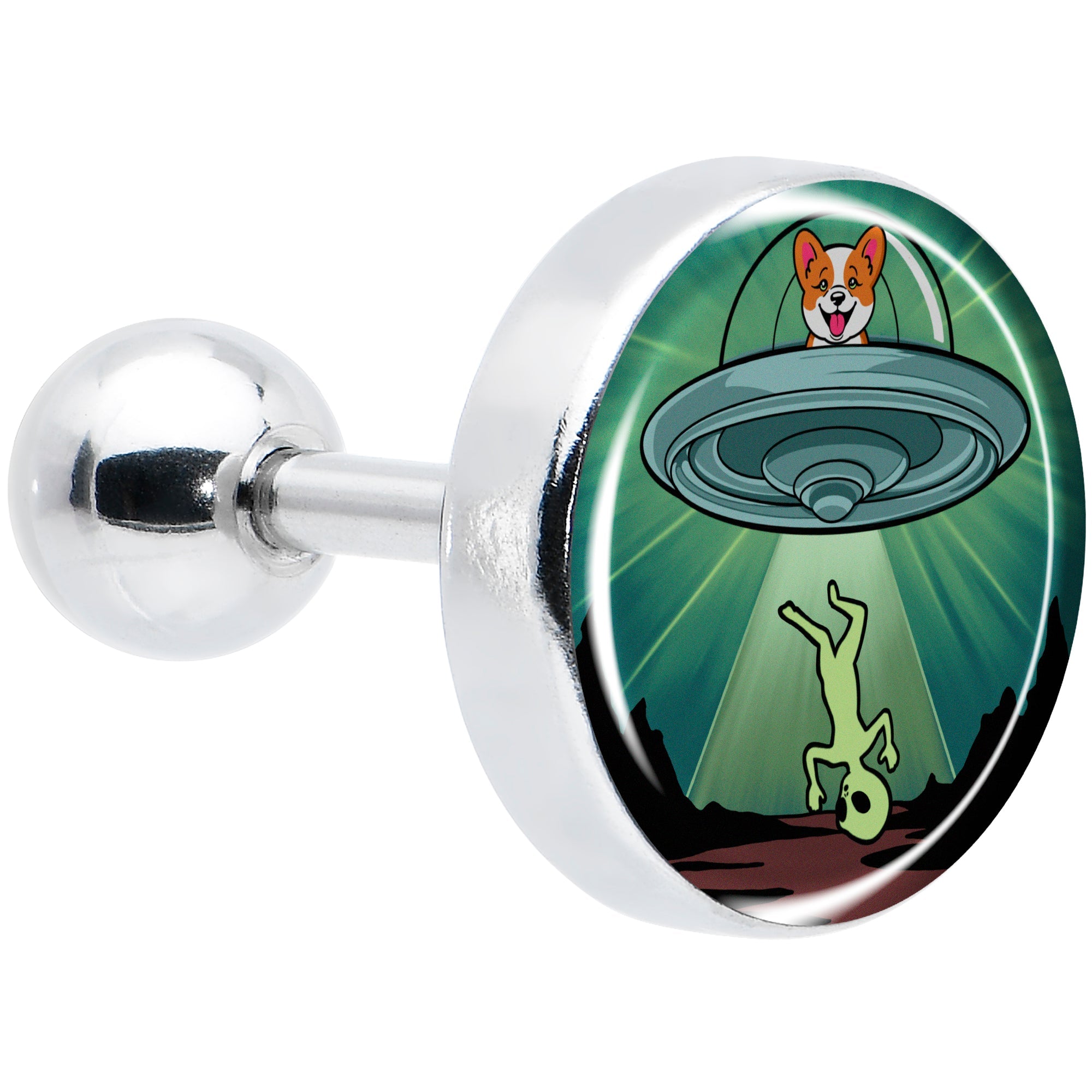 BodyCandy 16G 1/4 Reverse Alien UFO Abduction Tragus Cartilage Earring by Onyx O — main product shot