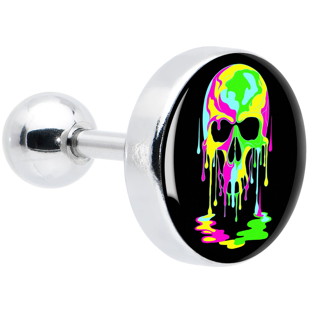 BodyCandy 16G 1/4 Ultra Bright Melting Skull Tragus Cartilage Earring by Onyx O — main product shot