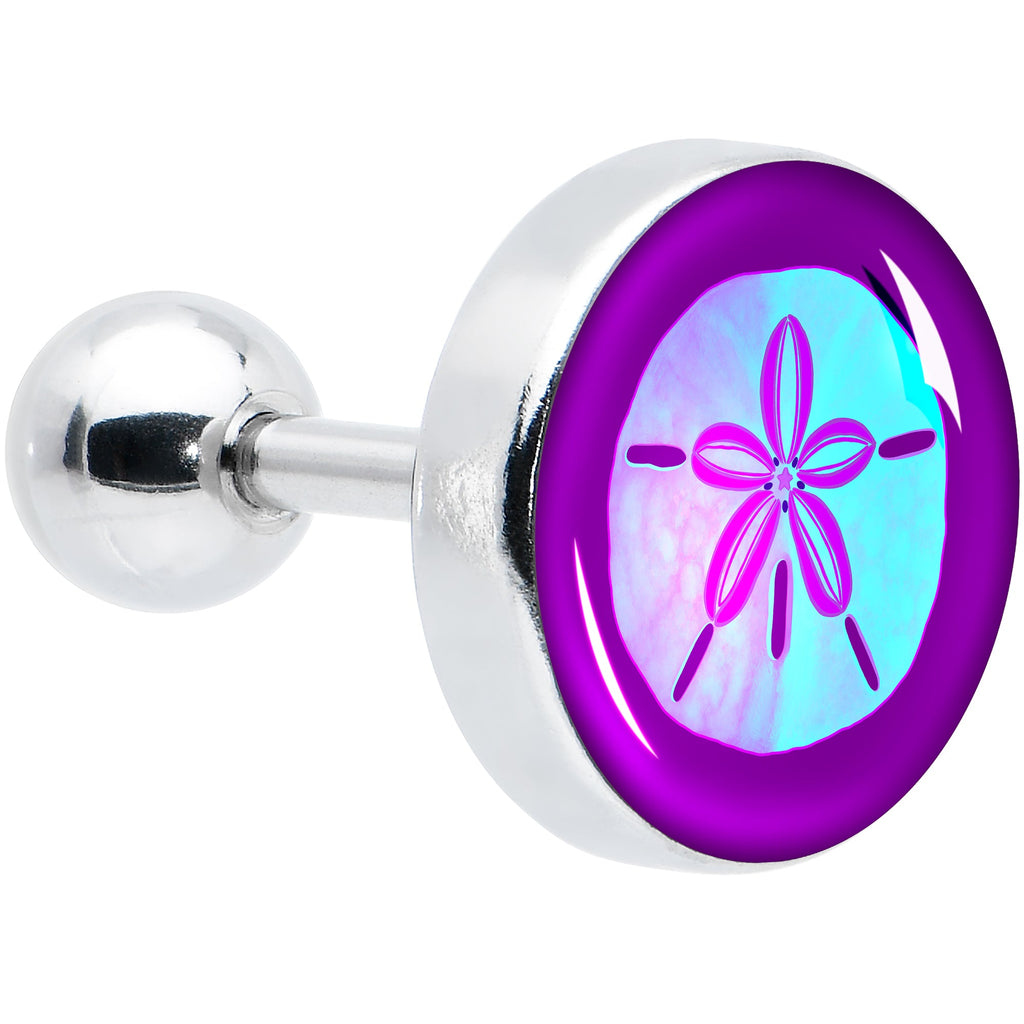 BodyCandy 16G 1/4 Purple Nautical Sand Dollar Cartilage Tragus Earring by Onyx O — main product shot