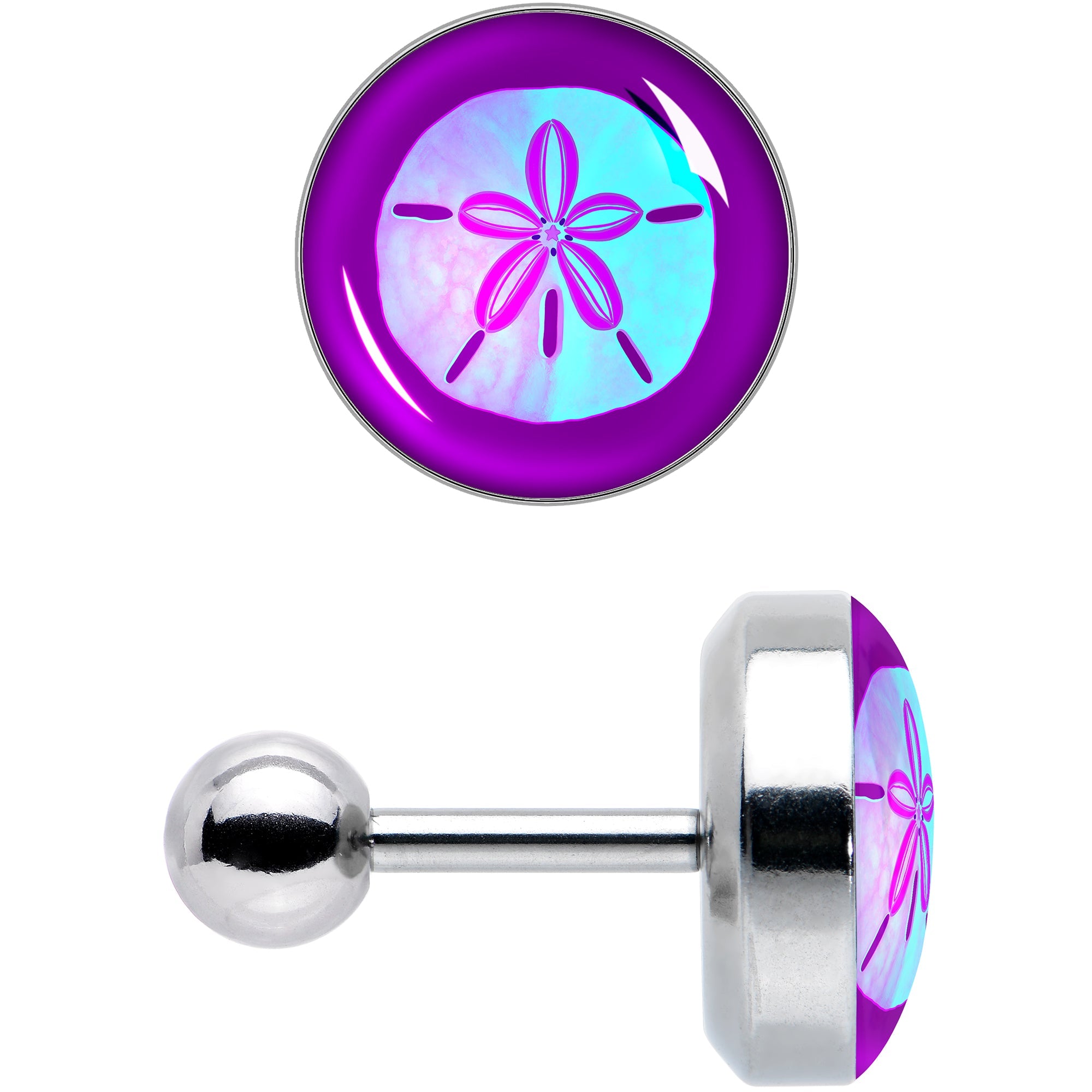 BodyCandy 16G 1/4 Purple Nautical Sand Dollar Cartilage Tragus Earring by Onyx O — lifestyle context