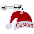 BodyCandy Custom Santa Hat Personalized Dangle Barbell Cartilage Earring — main product shot