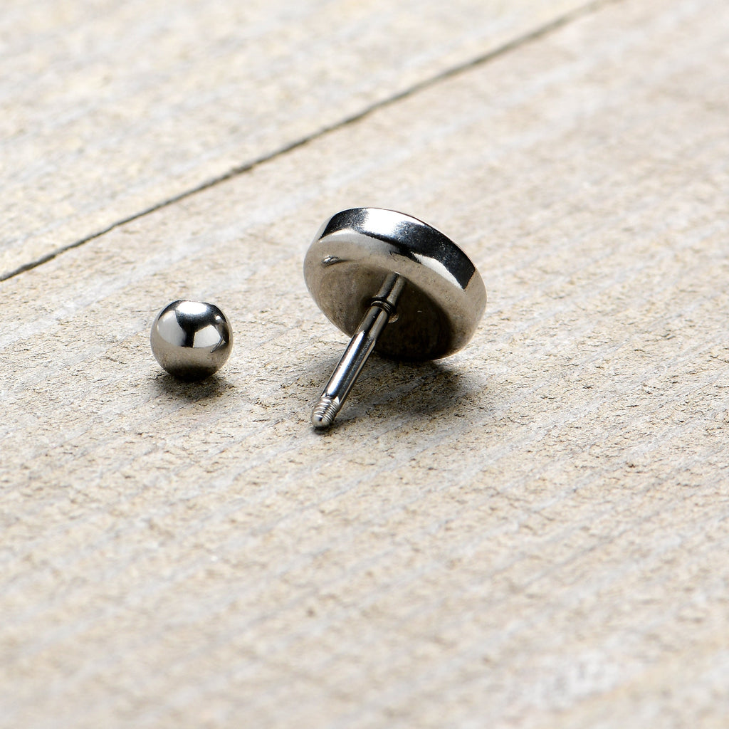 BodyCandy 16G 1/4 Christmas Peace Love Santa Tragus Cartilage Earring by Onyx O — back view