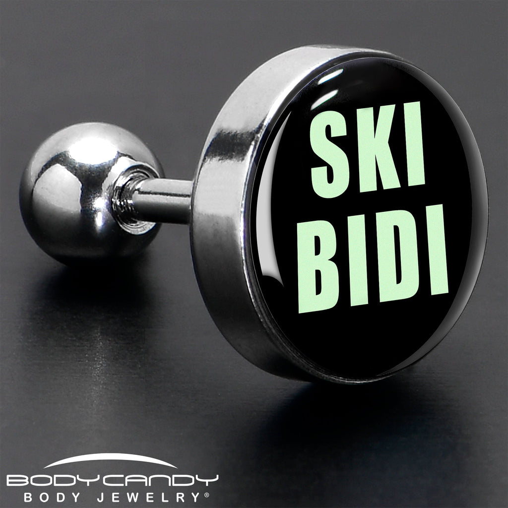 BodyCandy 16G 1/4 SKIBIDI Cartilage Tragus Earring by Onyx O — in-use photo