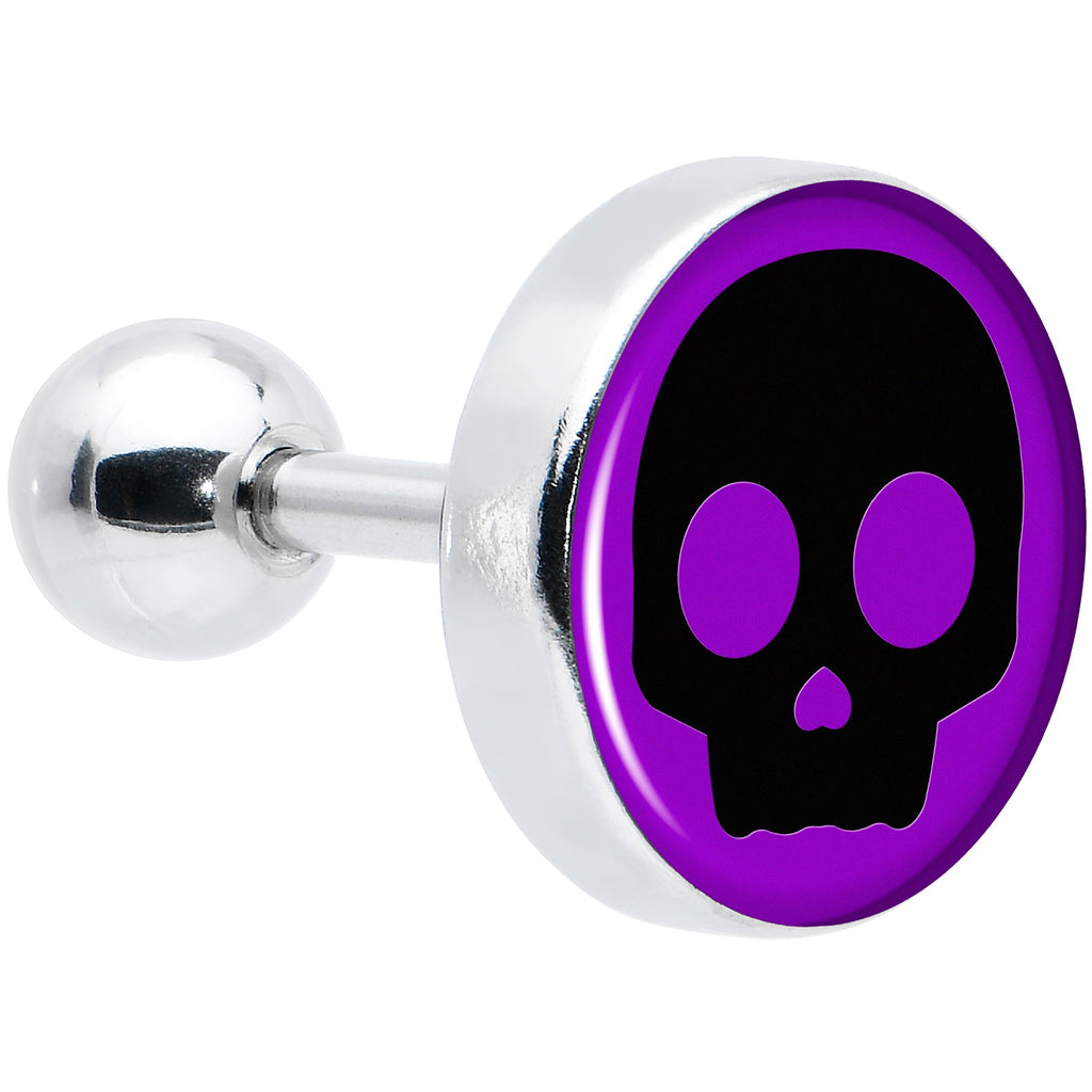 BodyCandy 16G 1/4 Purple Black Simple Skull Tragus Cartilage Earring by Onyx O — main product shot