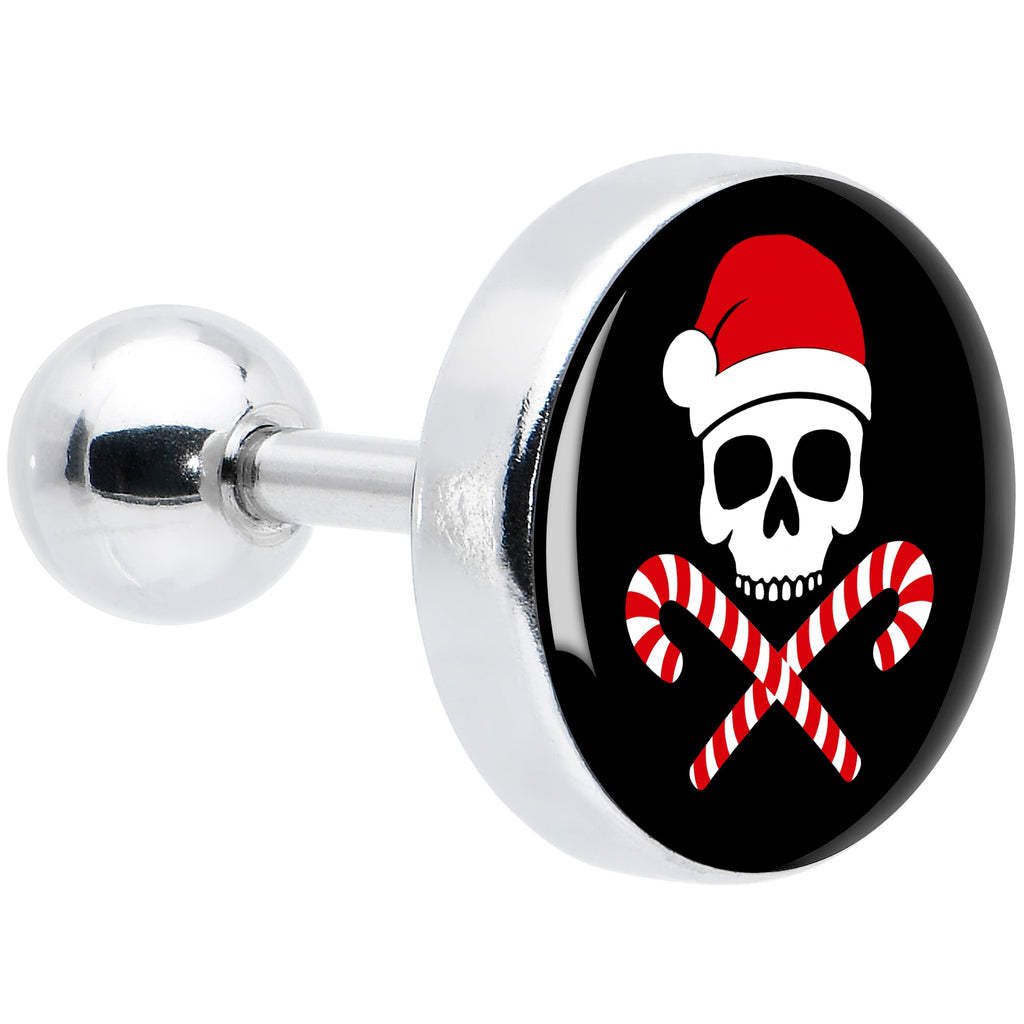 BodyCandy 16G 1/4 Santa Pirate Candy Cane Tragus Cartilage Earring by Onyx O — main product shot