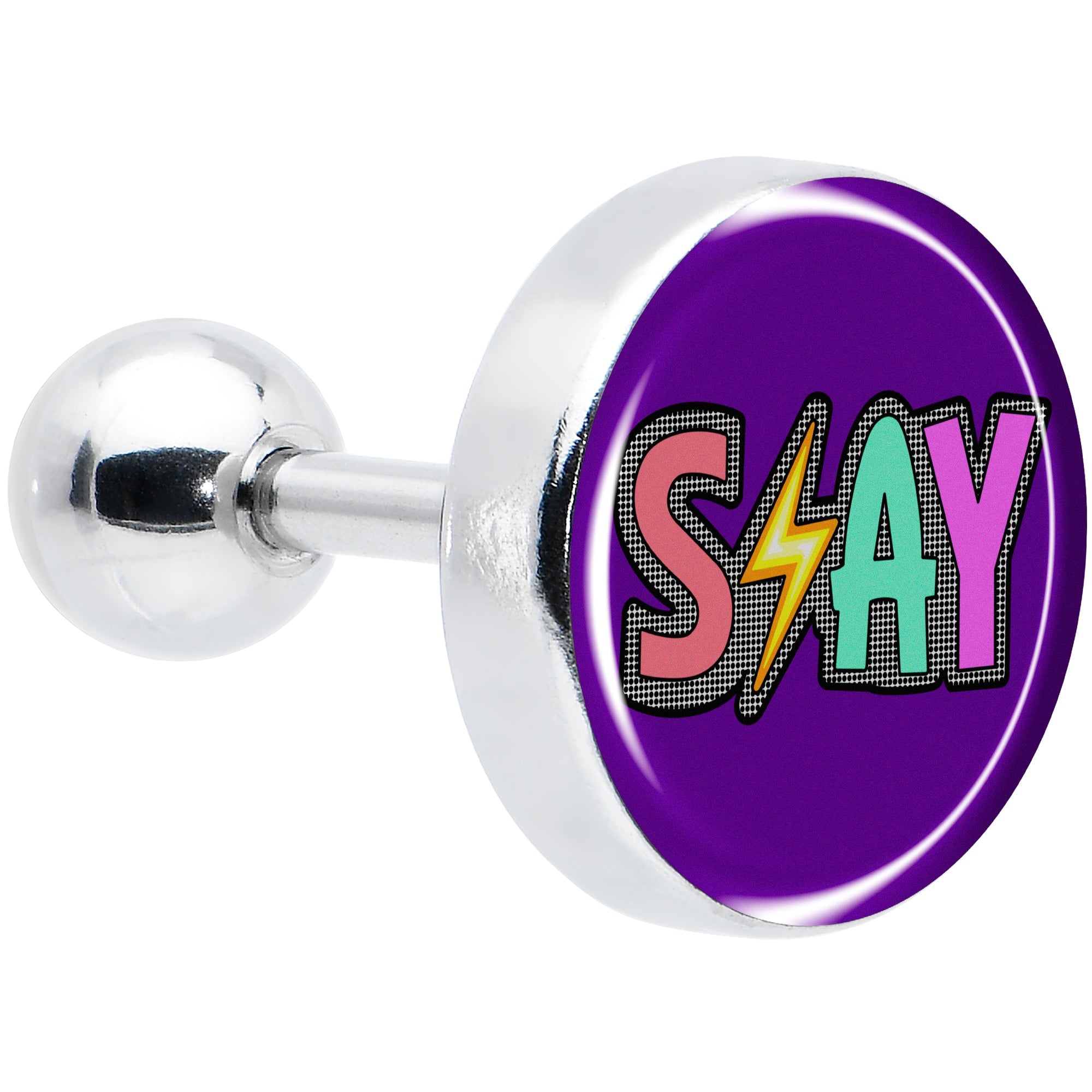 BodyCandy 16G 1/4 Colorful Lighting SLAY Tragus Cartilage Earring by Onyx O — main product shot