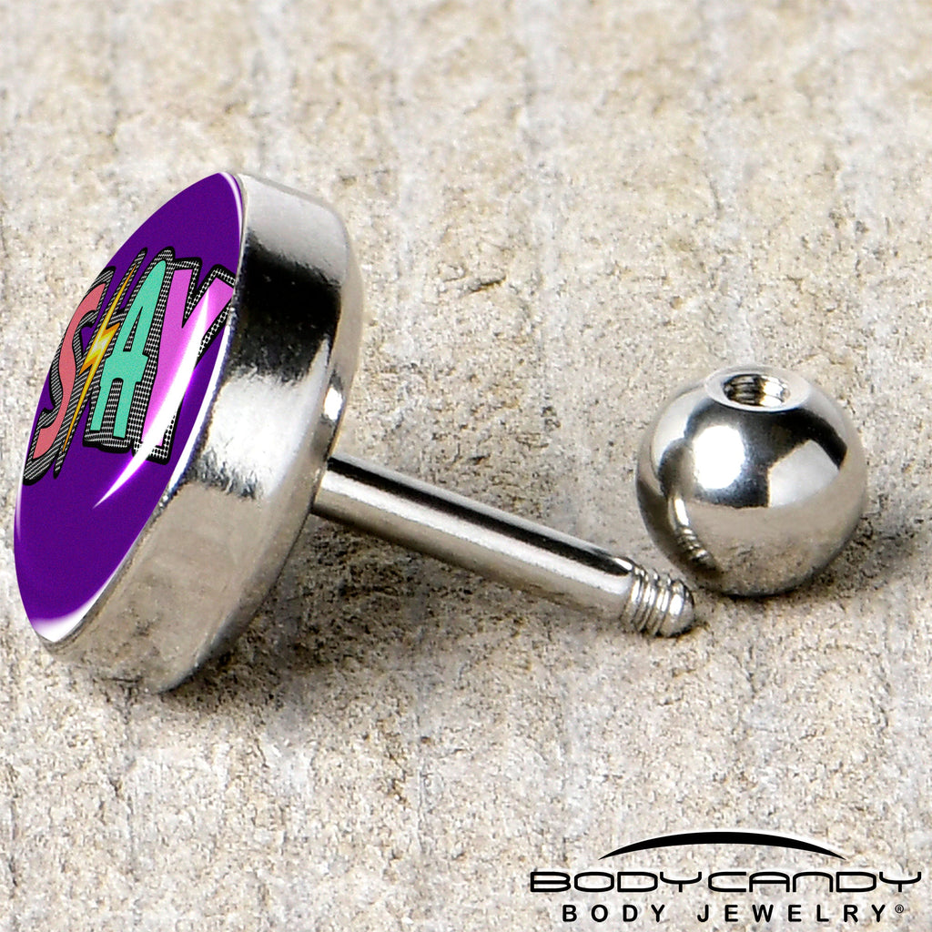 BodyCandy 16G 1/4 Colorful Lighting SLAY Tragus Cartilage Earring by Onyx O — back view