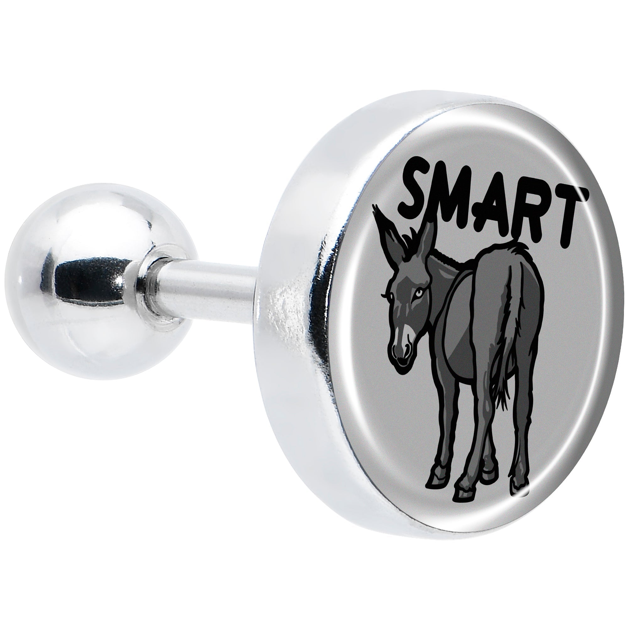 BodyCandy 16G 1/4 Donkey Smart Ass Tragus Cartilage Earring by Onyx O — main product shot