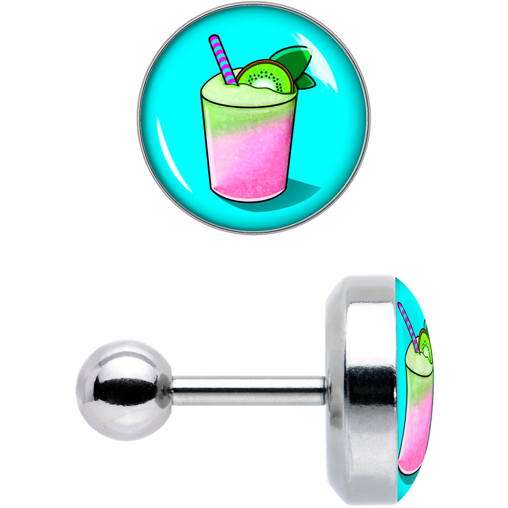 BodyCandy 16G 1/4 Summer Drink Cartilage Tragus Earring by Onyx O — size reference