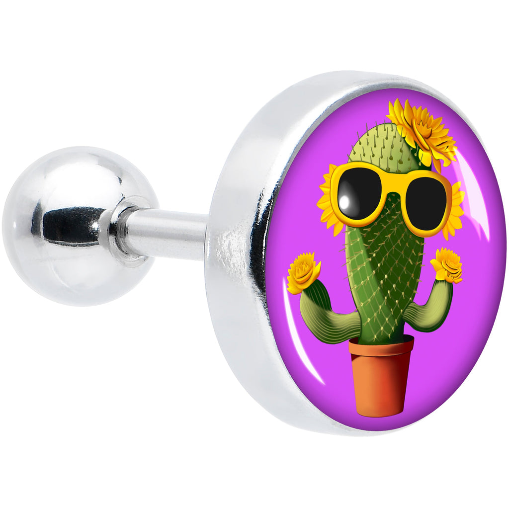 BodyCandy 16G 1/4 Sunflower Cactus Cartilage Tragus Earring by Onyx O — main product shot