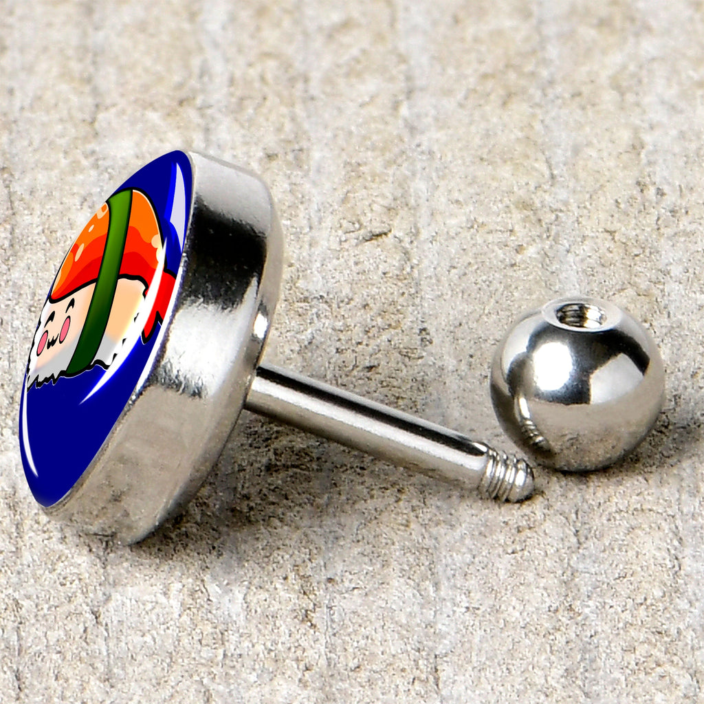 BodyCandy 16G 1/4 Sushi Cartilage Tragus Earring by Onyx O — back view