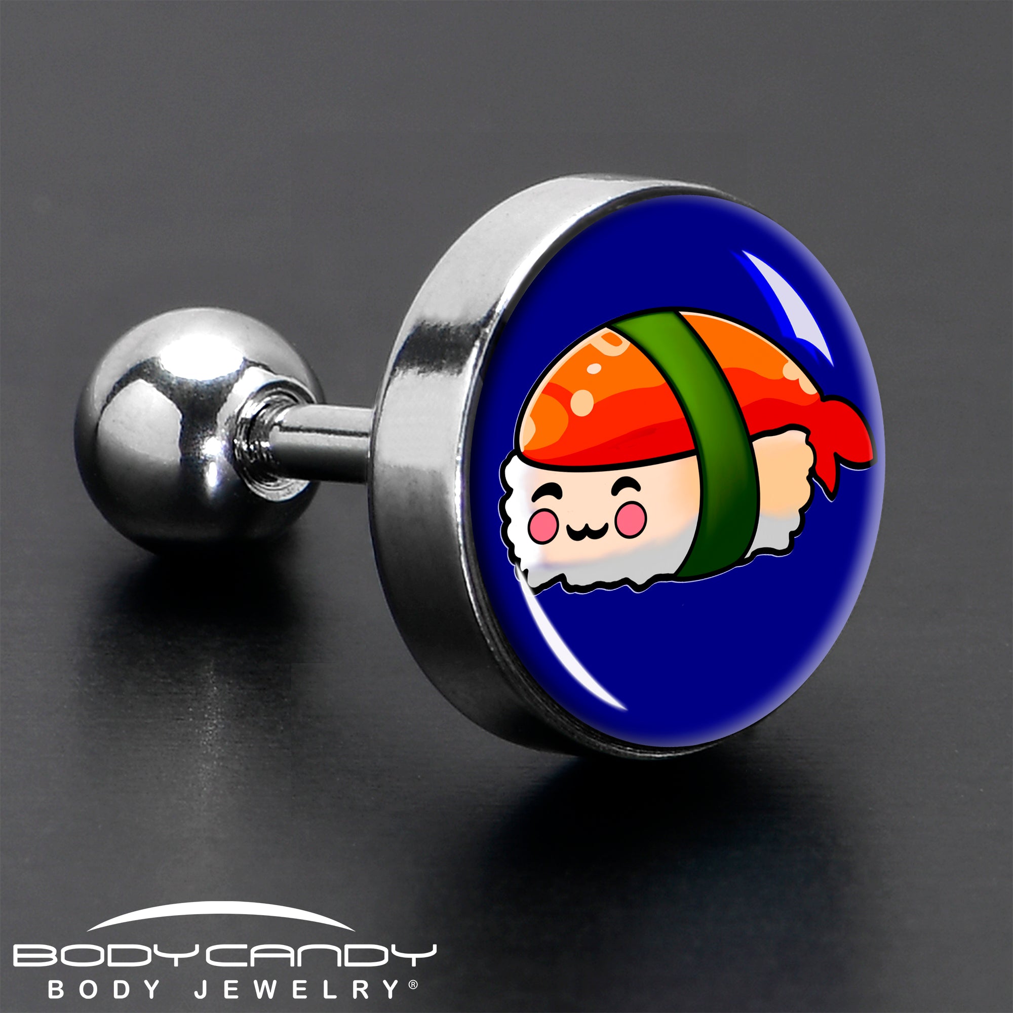 BodyCandy 16G 1/4 Sushi Cartilage Tragus Earring by Onyx O — in-use photo