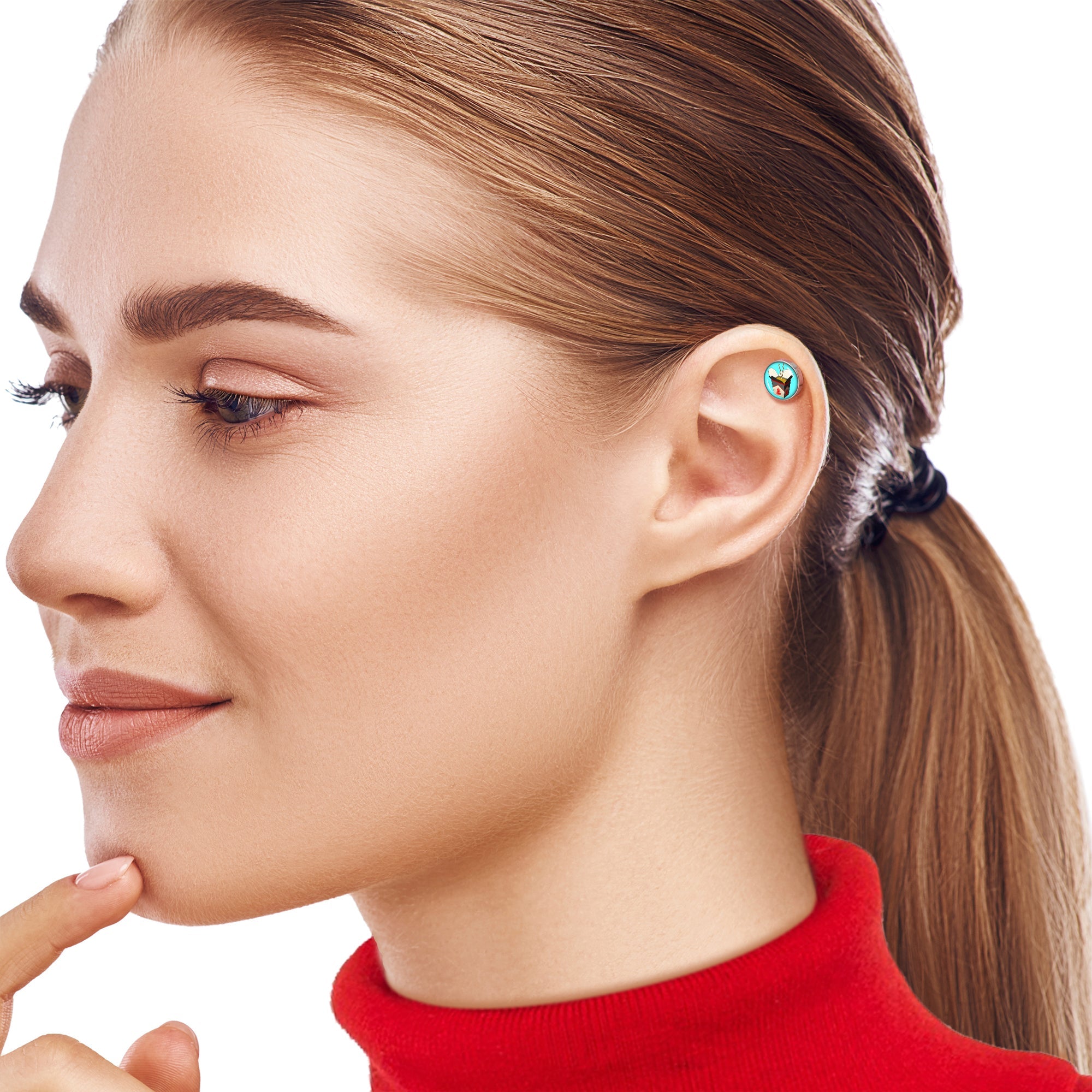 BodyCandy 16G 1/4 Chinese Take Out Cartilage Tragus Earring by Onyx O — lifestyle context