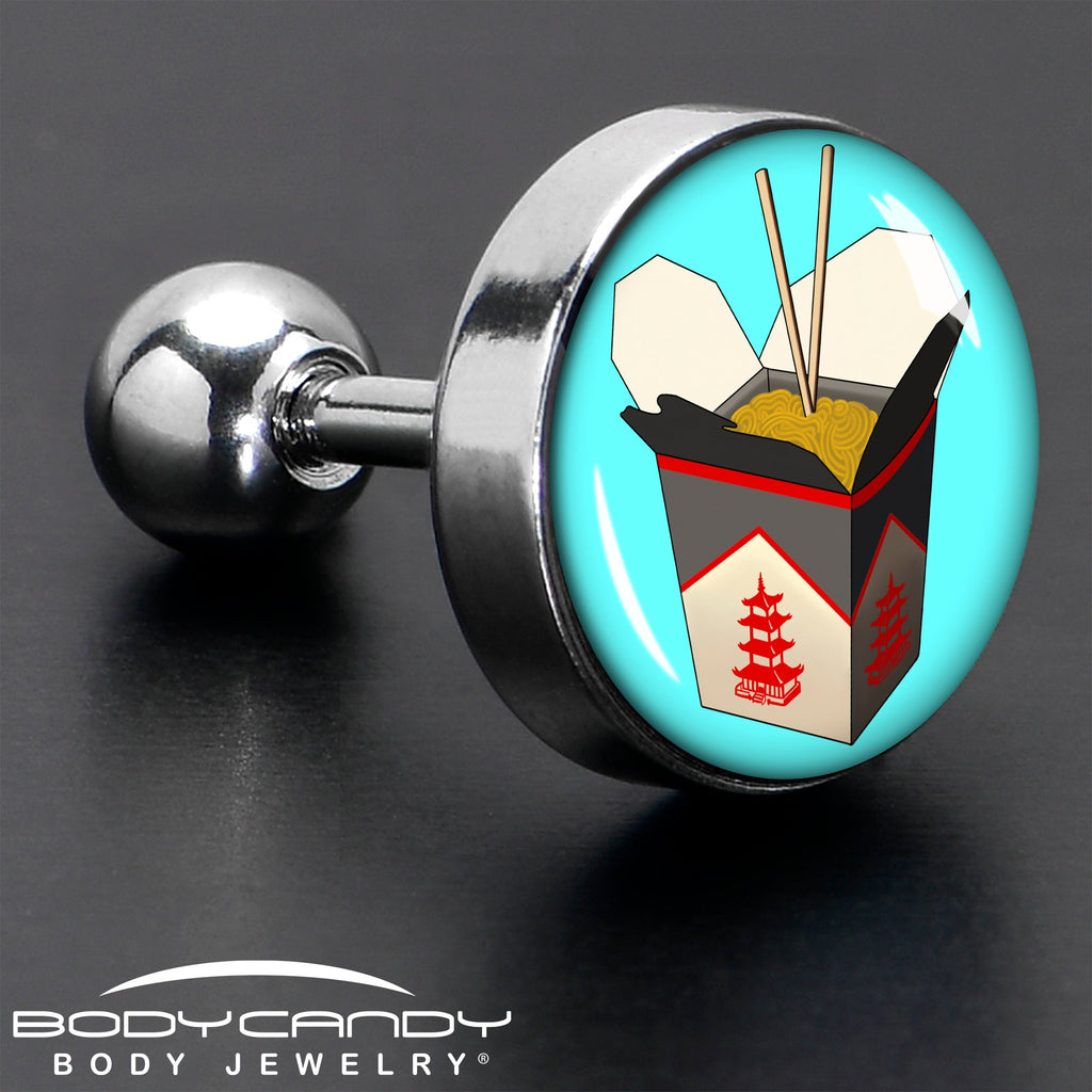 BodyCandy 16G 1/4 Chinese Take Out Cartilage Tragus Earring by Onyx O — in-use photo