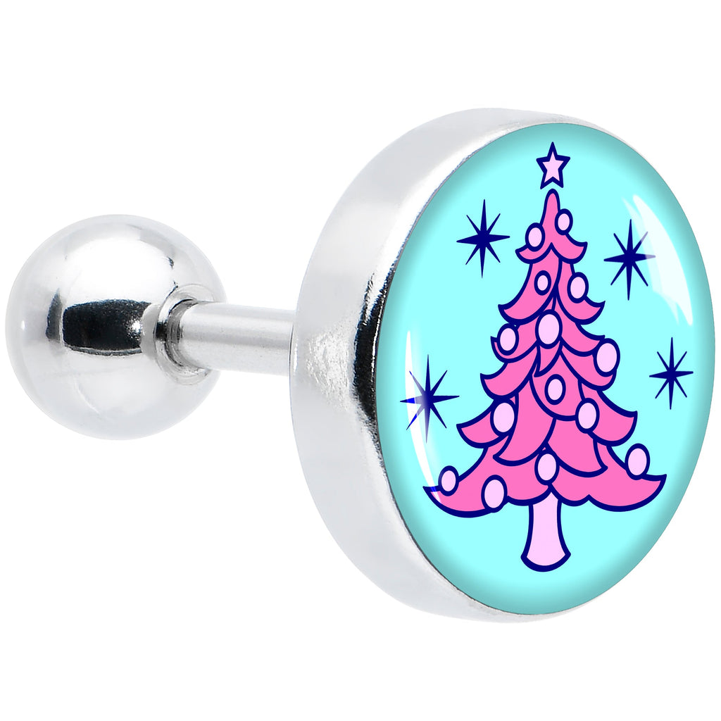 BodyCandy 16G 1/4 Pastel Christmas Tree Tragus Cartilage Earring by Onyx O — main product shot