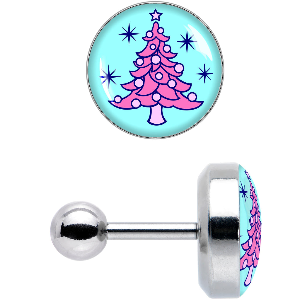 BodyCandy 16G 1/4 Pastel Christmas Tree Tragus Cartilage Earring by Onyx O — size reference