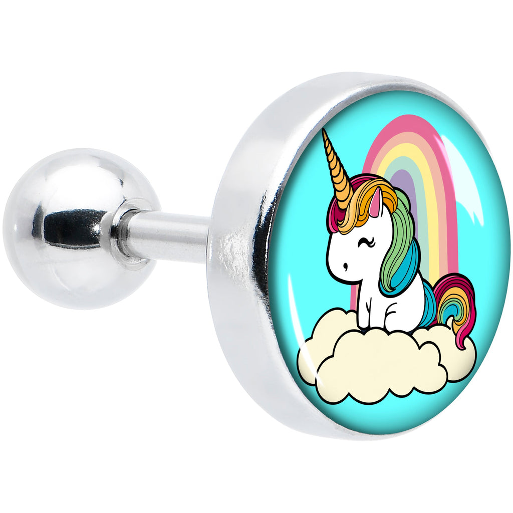 BodyCandy 16G 1/4 Rainbow Unicorn Cartilage Tragus Earring by Onyx O — main product shot