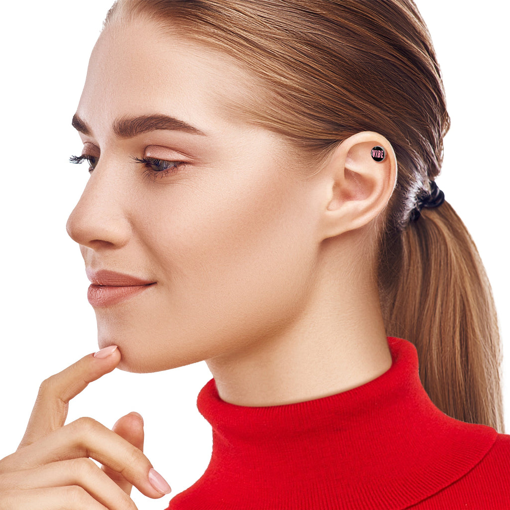BodyCandy 16G 1/4 Vibe Cartilage Tragus Earring by Onyx O — side view