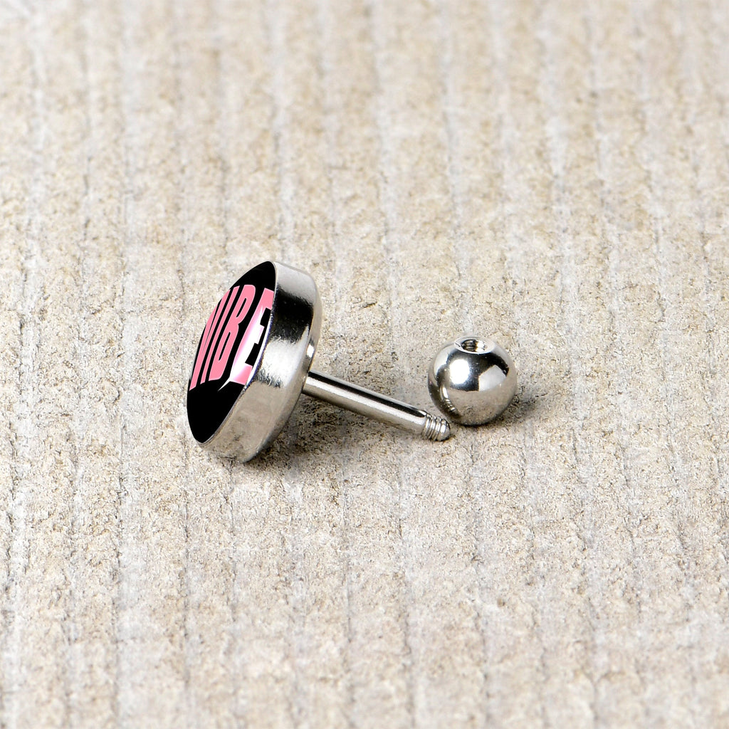 BodyCandy 16G 1/4 Vibe Cartilage Tragus Earring by Onyx O — back view