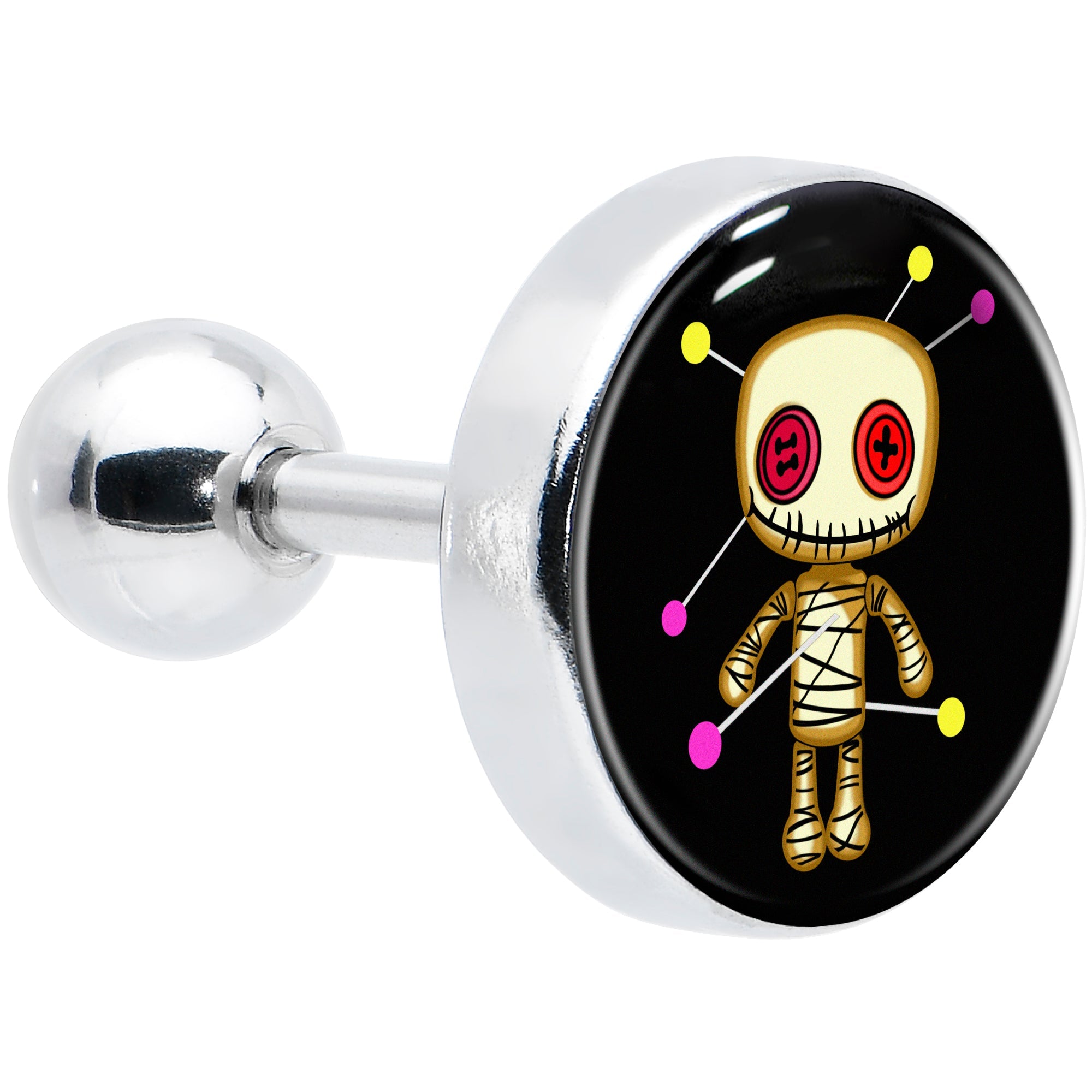 BodyCandy 16G 1/4 Voodoo Doll Tragus Cartilage Earring by Onyx O — main product shot